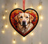 Labrador Yellow Glass Effect Heart Suncatcher